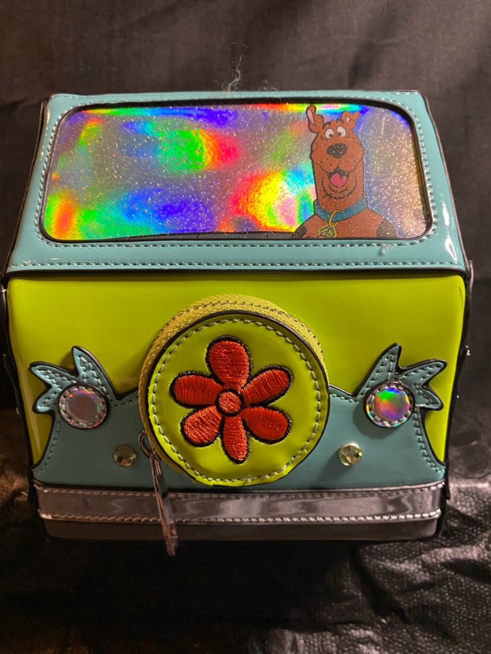 Scooby-Doo Holographic Lunchbox Bag — Lime Green & Teal